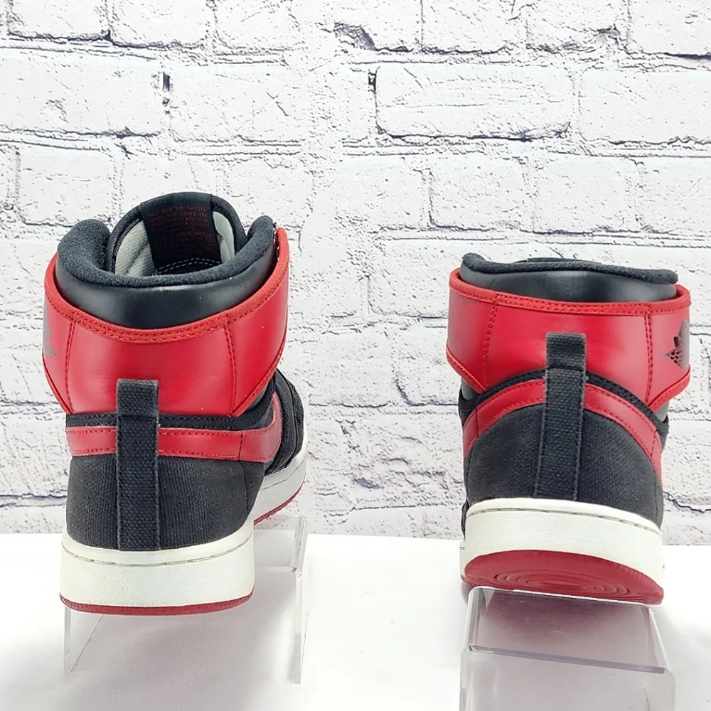 JORDON 1 HIGH RETRO KO BRED – 2015, Sneakers, Black/Red, Canvas/Leather Size 10